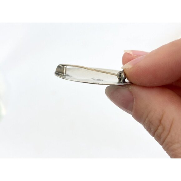 Ramasoon & Mekkala Siam Sterling Silver Vintage Thai Made Nielloware Brooch - Picture 9 of 10